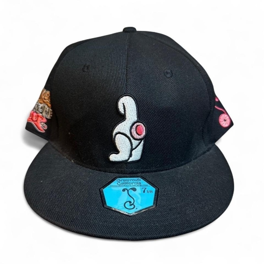 Grassroots California 420 limited edition monkey throw poop fitted hat 7 1/8